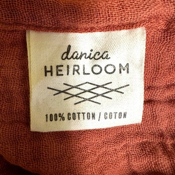 NWT Rust Orange Cotton Apron Dress • Danica Heirloom • Ruffle Strap Pinafore • - Picture 8 of 9